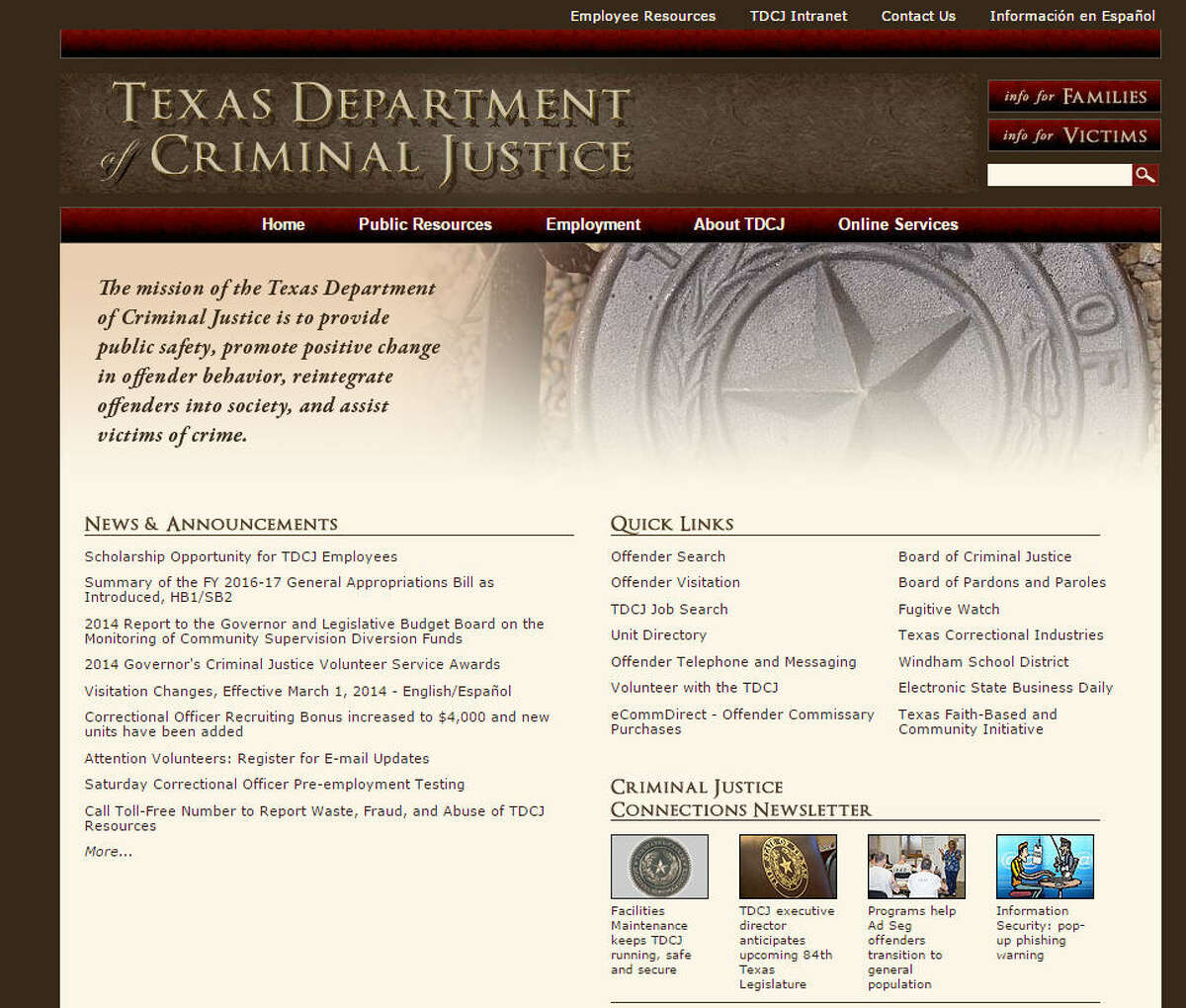 Texas Department Of Criminal Justice No. off employees: 37,825 Median Salary: $37,732 Source: Texas Tribune