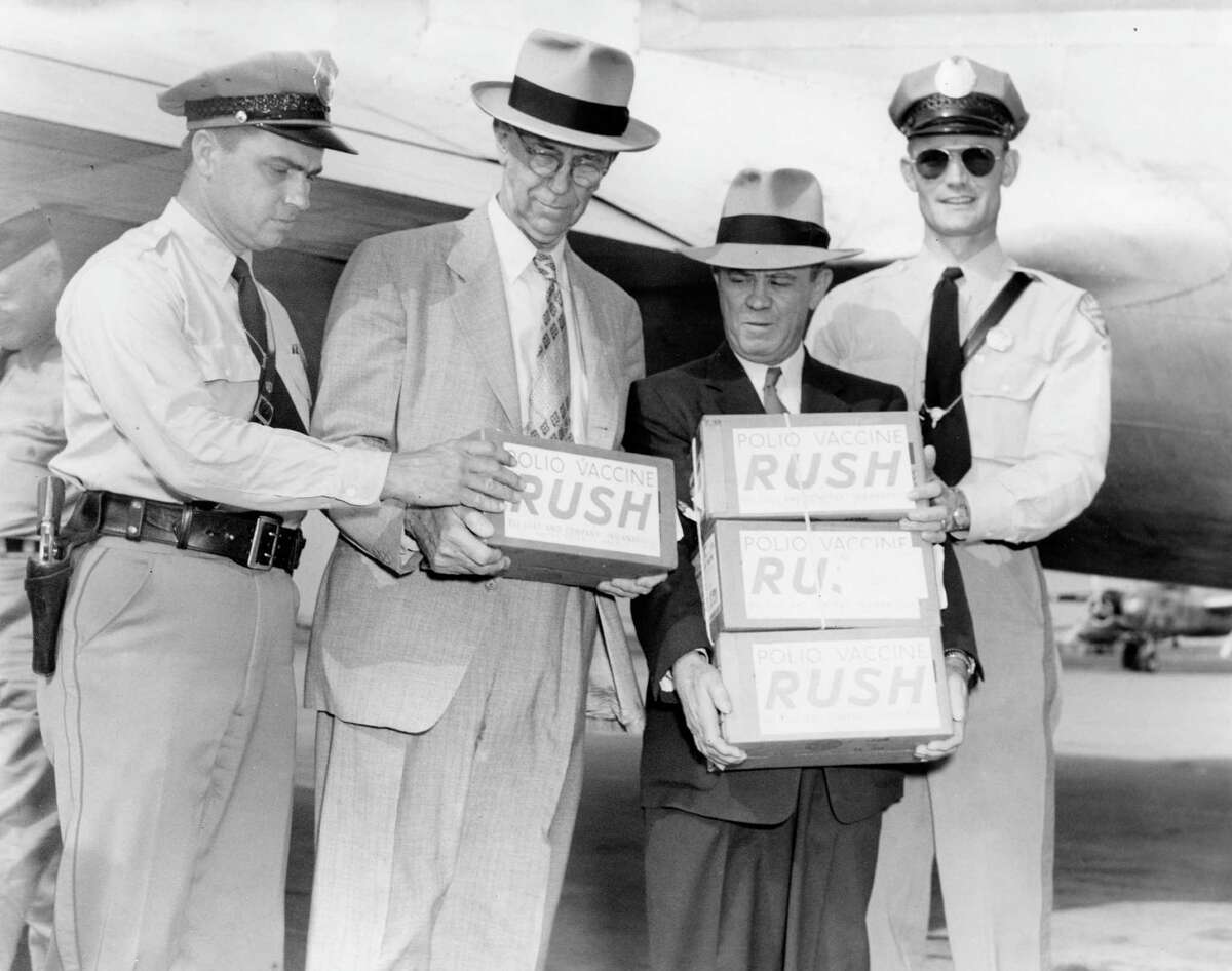 Salk polio vaccine arrives in Houston, April 16, 1955.