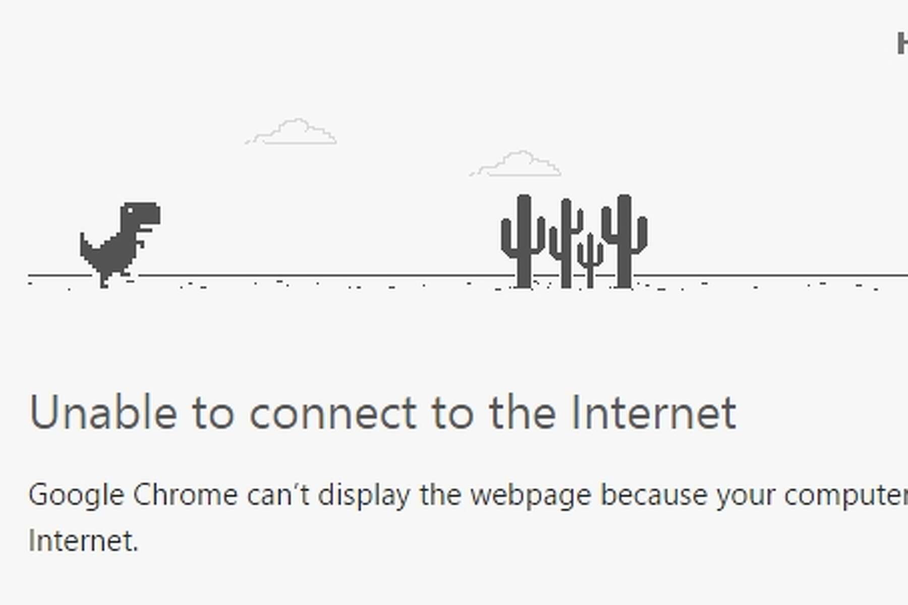 Dino game comes on Google Chrome