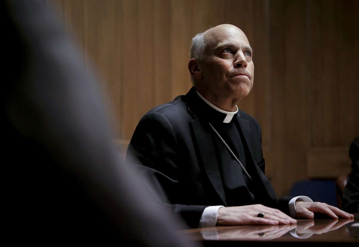 San Francisco Archbishop Salvatore Cordileone ponders a question as he meets with the Chronicle's editorial board on Tues. February 24, 2015. Cordileone is a leading conservative "culture warrior" among the nation's Catholic Church leaders.