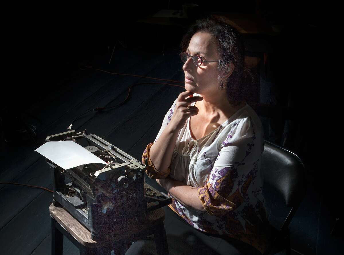 Jeri Lynn Cohen in "The Office" one of two Alice Munro short stories turned into fully staged pieces of theater by Word for Word. "Stories by Alice Munro: 'The Office' and 'Dolly'" continues through April 12 at Z Below. Photo by Mark Leialoha