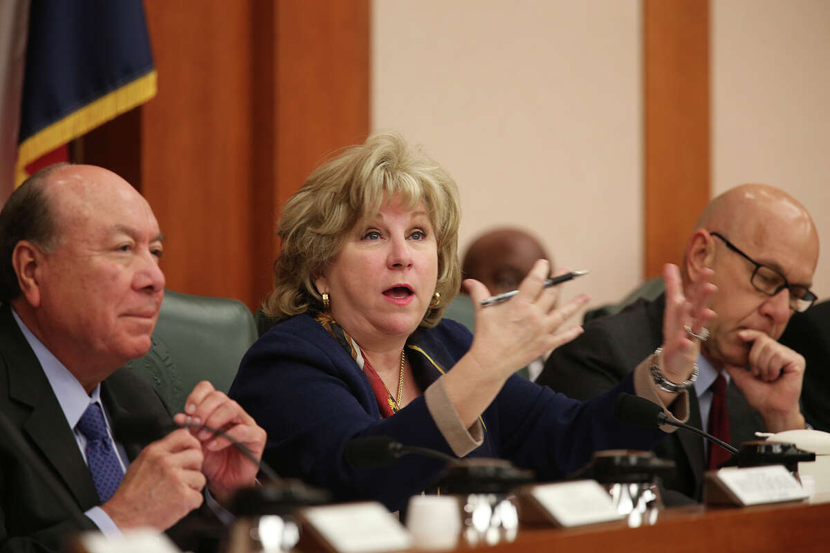 FILE PHOTO — Chairman Sen. Jane Nelson, R-Flower Mound, makes an introductory statement at the start of a State of Texas Senate Finance Committee meeting at the State Capitol, Monday, March 2, 2015.