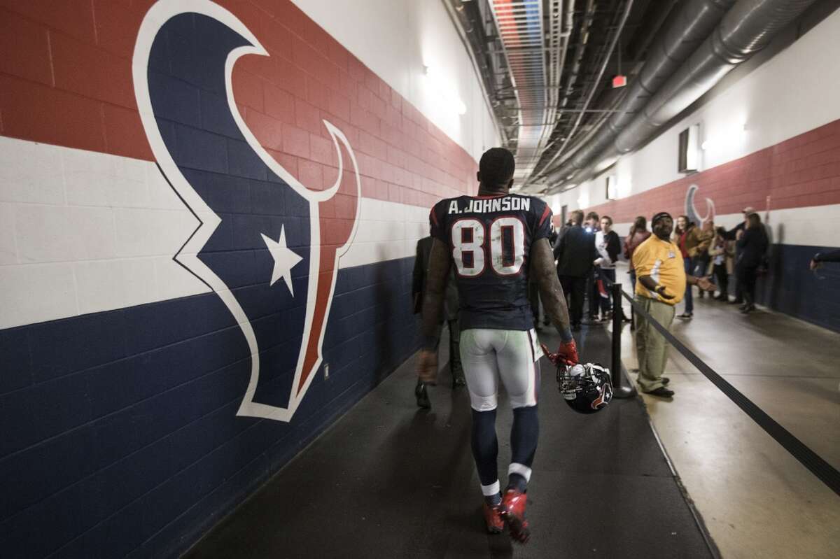 Unquestionably the greatest player in Texans history, wide receiver Andre Johnson left the franchise that drafted him for the Indianapolis Colts after the 2014 season. ( Brett Coomer / Houston Chronicle )