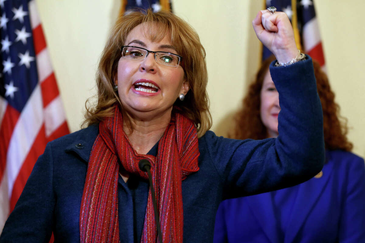 Former Arizona Rep. Gabrielle Giffords speaks during a press conference to announce a bipartisan bill to expand the gun purchasing background check system, Wednesday, March 4, 2015, in Washington, D.C.