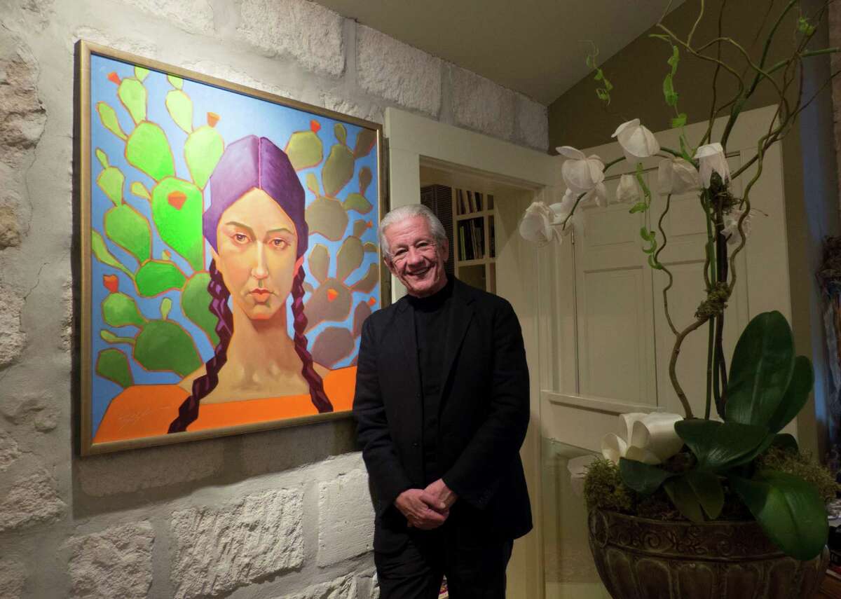 Lionel Sosa, Hispanic advertising pioneer and artist, stands by one of his paintings on Feb. 3, 2015.