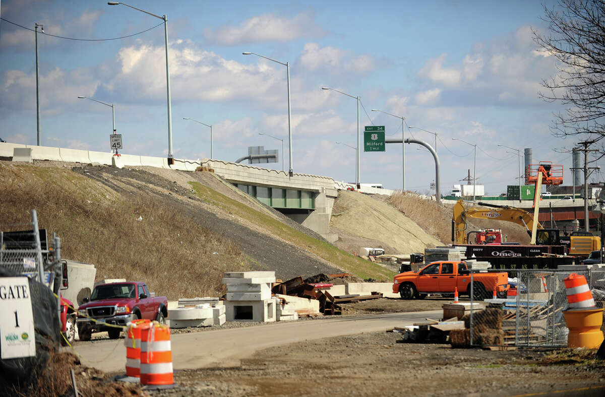 A file photo of the I-95 Moses Wheeler Bridge replacement project from last spring. The project will include a new exit and onramp, finally completing the exit 33 interchange.