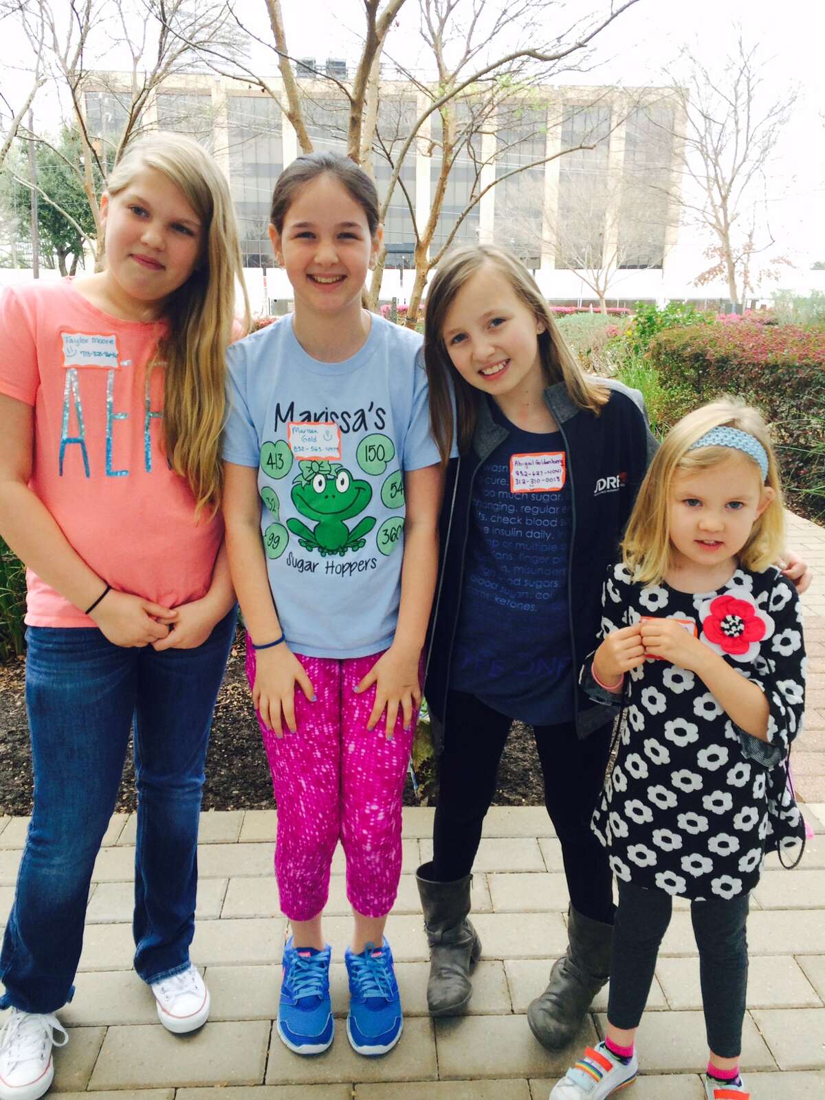 Girl Scouts Taylor Moore, from left, Marissa Gold, Abigail Goldenberg and Lucia Thomas all have Type 1 diabetes.﻿