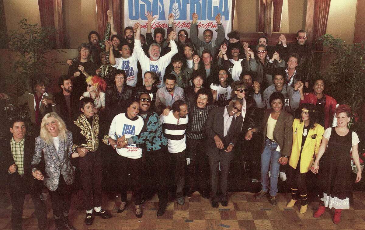 The artists of "We are the World" as seen on the album cover.