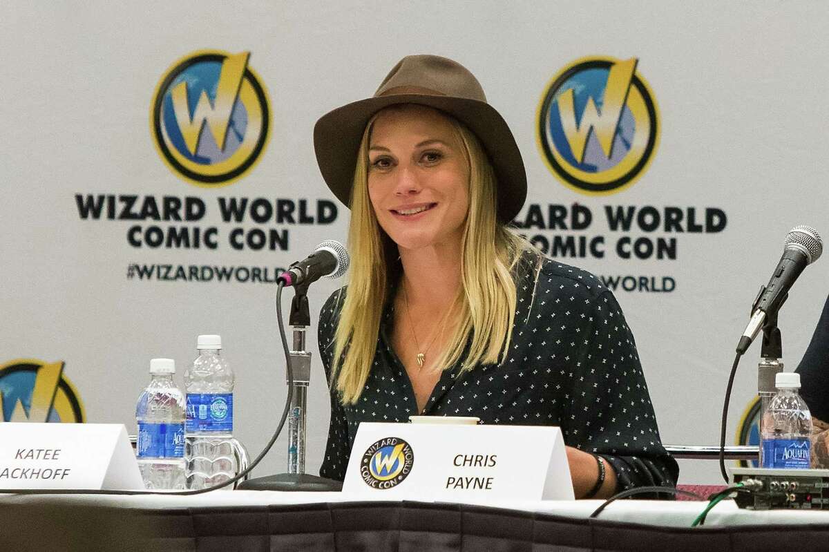 Now: Katee Sackhoff speaks at Wizard World Comicon at Oregon Convention Center on January 24, 2015 in Portland.
