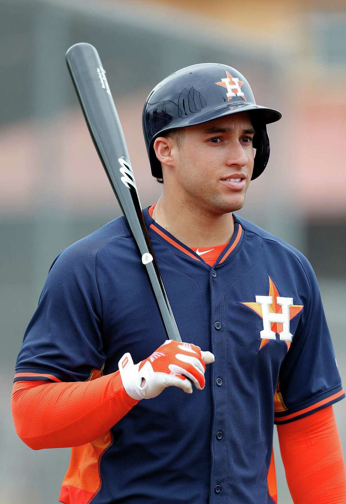 Outfielder George Springer's rookie season came to an end in mid-July because of a left quad strain.