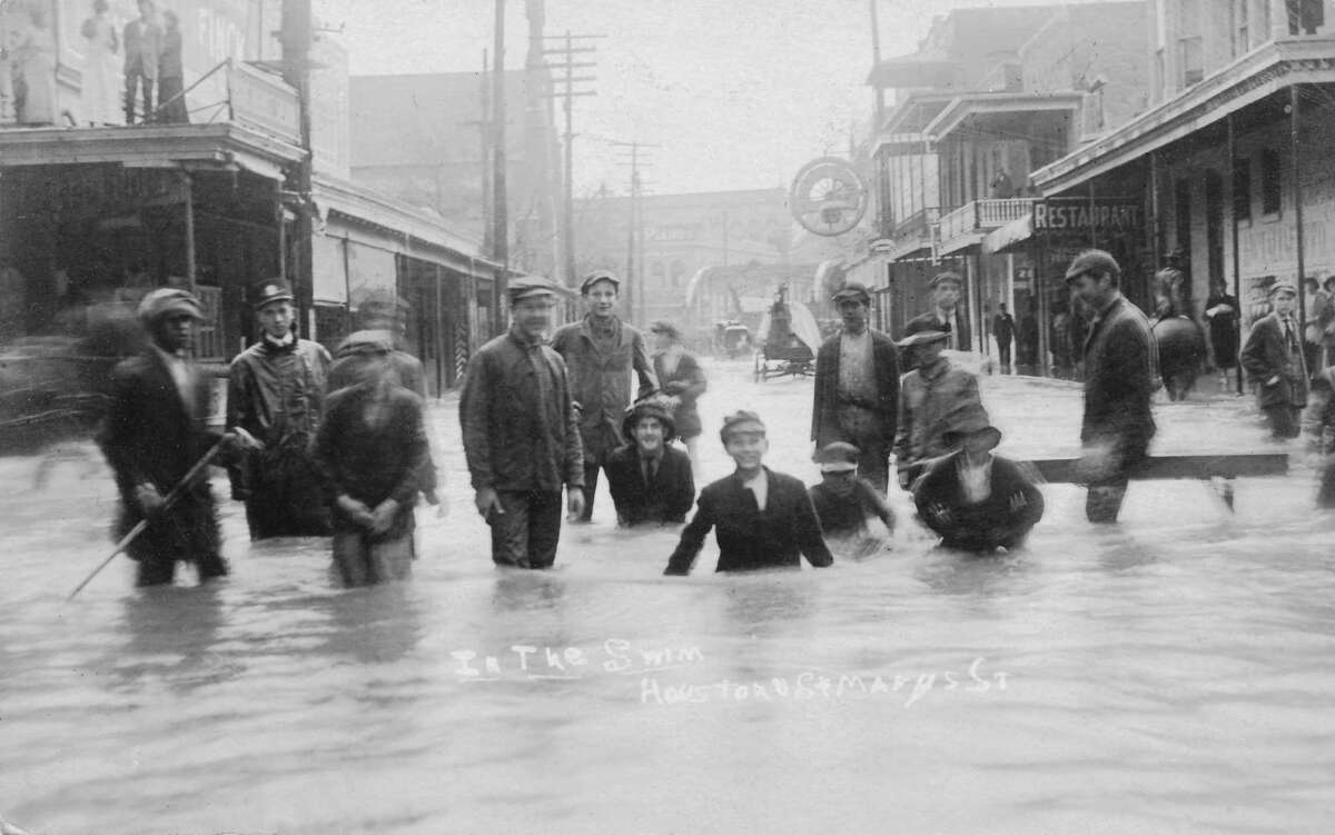 During a classic El Nino year in 1913, heavy rains drenched Texas. In this photo, taken during the December 1913 floods, kids wade in feet-high water on St. Mary's Street at Houston Streets. The last tens days in November 1913 saw heavy rains that laid the foundation for flooding during the first five days of December. Rainfall totals measured 20 to 25 inches, causing 180 drownings.