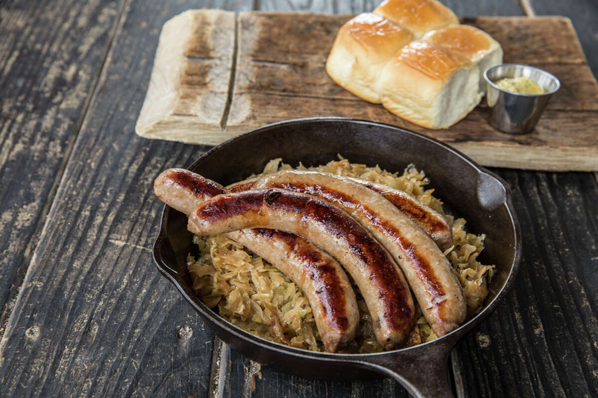 James Beard award-winning chef Chris Shepherd is adding family-style dishes to the menu at Hay Merchant. The Sausage Plate ($40) features four house-made sausage links with in-house fermented sauerkraut, Hawaiian buns and mustard. Serves 3-4 people.