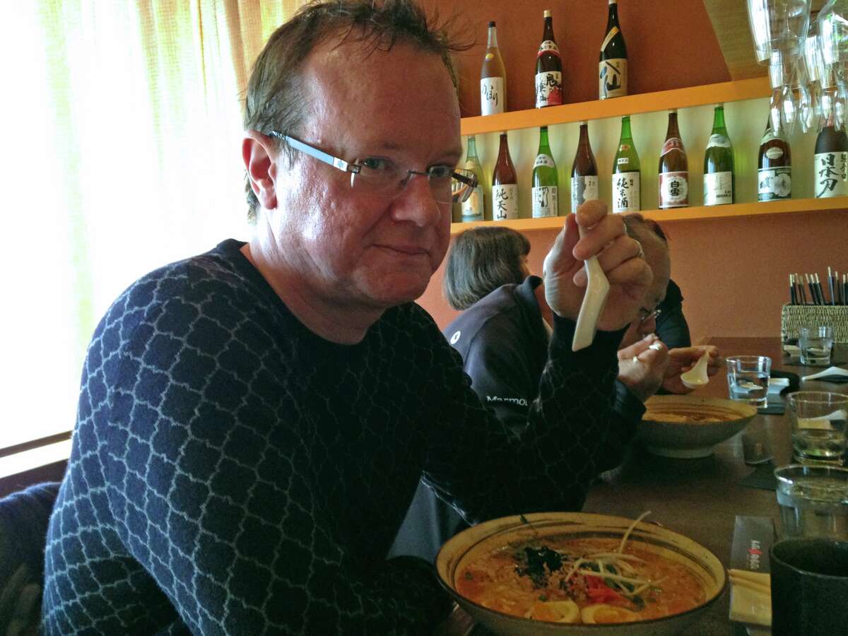 Rice University professor and author Timothy Morton at Kata-Robata Sushi.