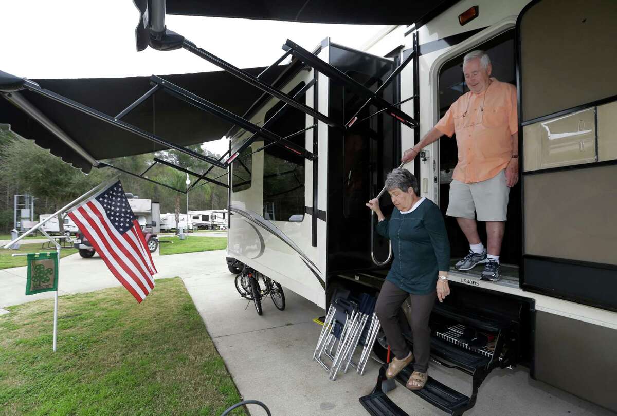 Jean Carroll and her husband, Peter Carroll, are shown at a RV park Tuesday, March 10, 2015, in Spring. They are among many people who have gone to in-network hospitals only to discover the doctors working in them might not be in-network. ( Melissa Phillip / Houston Chronicle )