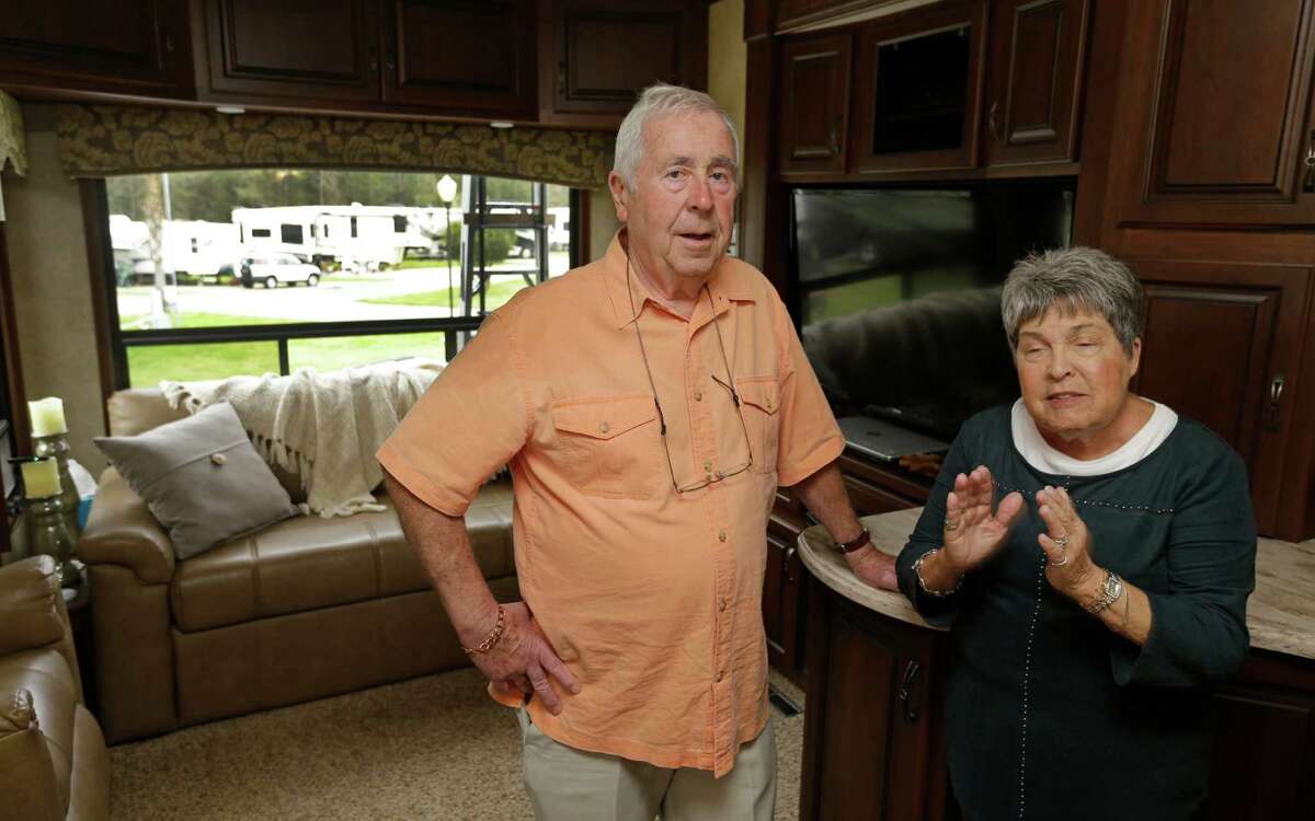 Peter Carroll and his wife, Jean Carroll, are shown at a RV park Tuesday, March 10, 2015, in Spring. They are among many people who have gone to in-network hospitals only to discover the doctors working in them might not be in-network. ( Melissa Phillip / Houston Chronicle )