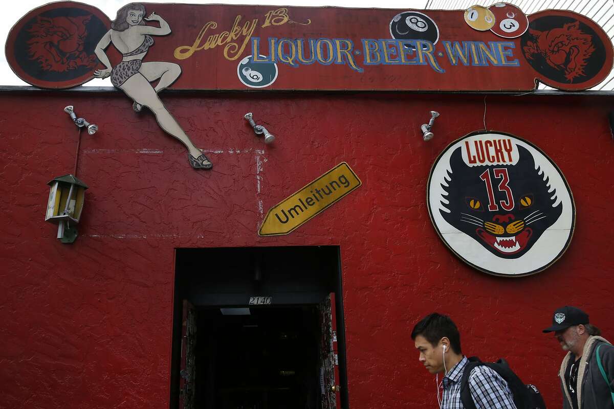 The outside of the bar Lucky 13 on March 11, 2015 in San Francisco, Calif. 