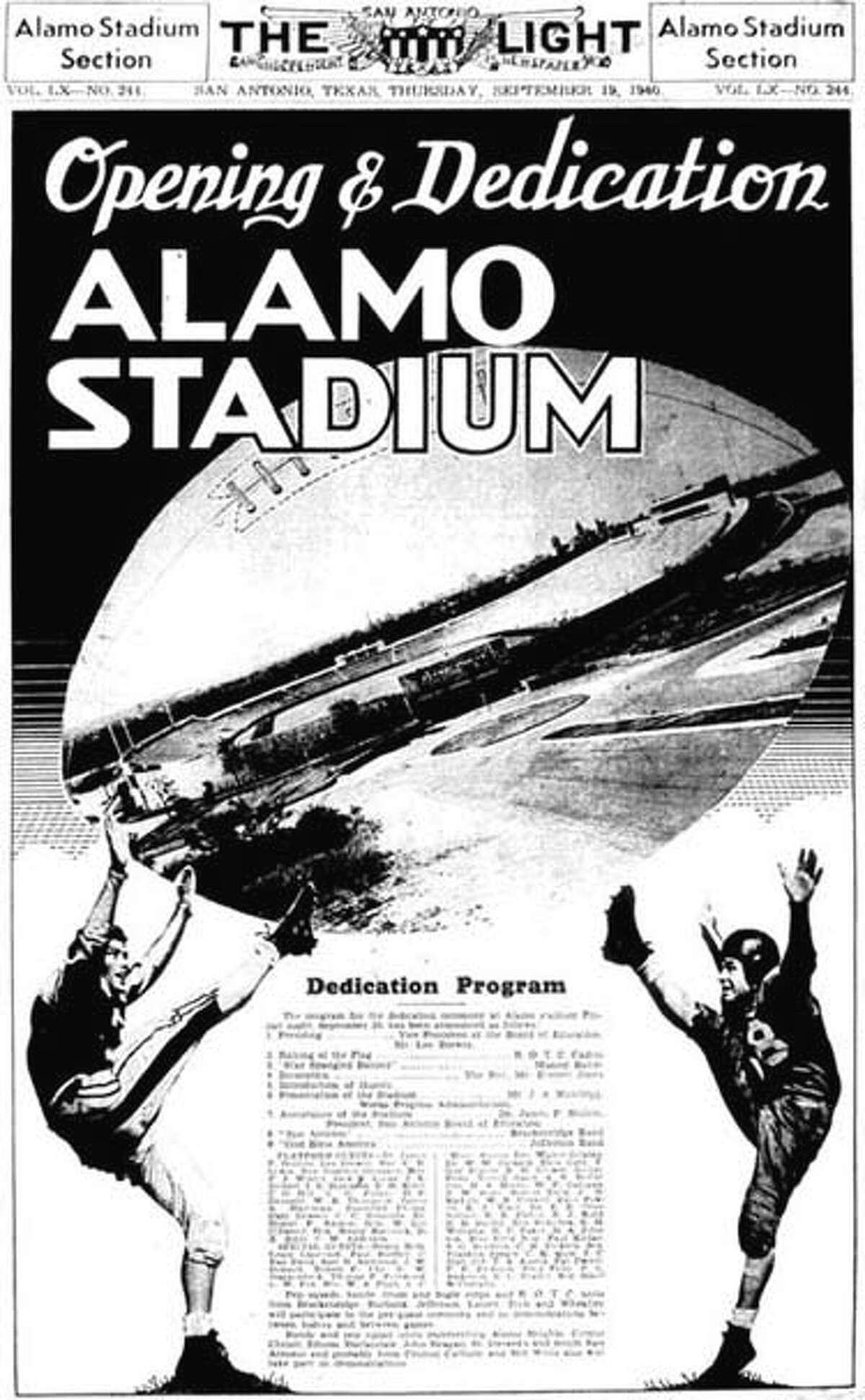 Alamo Stadium’s opening was big news on Sept. 20, 1940. It was the site for two games that day.