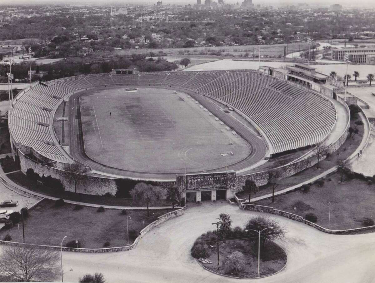 Alamo Stadium in 1966. Photo shot from the 16th floor of the Olmos Tower Apartments.