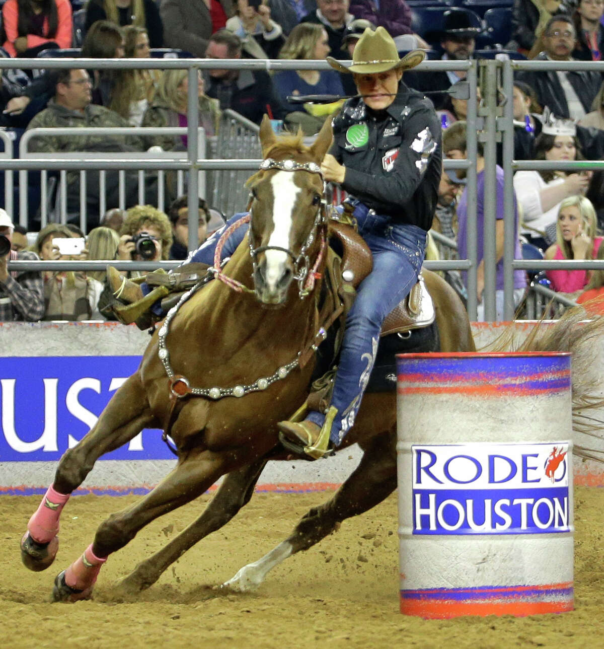 The barrel racer's horse. Her dog. And her squirrel.