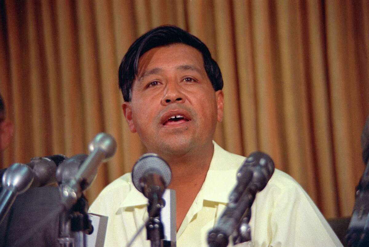 United Farm Workers labor leader Cesar Chavez speaks during a news conference on May 24, 1968. The location is not known. (AP Photo)