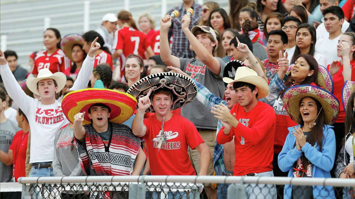 Lee High School fans turn out to support their boys soccer team against Reagan at Comalander Stadium on Tuesday, Mar. 17, 2015. Lee takes the District 26-6A title as their game ended in a tie at nil and heads to the playoffs for the first time since 2011. (Kin Man Hui/San Antonio Express-News)