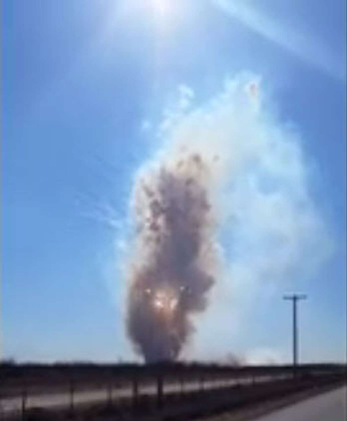 Two tons of fireworks seized by federal officials exploded Monday in a court-ordered demolition, and the Bureau of Alcohol, Tobacco, Firearms and Explosives caught the sustained blast on camera.