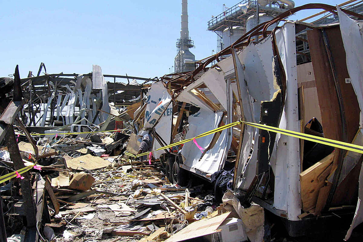 A devastated mobile unit at BP illustrates the risk associated with such structures.