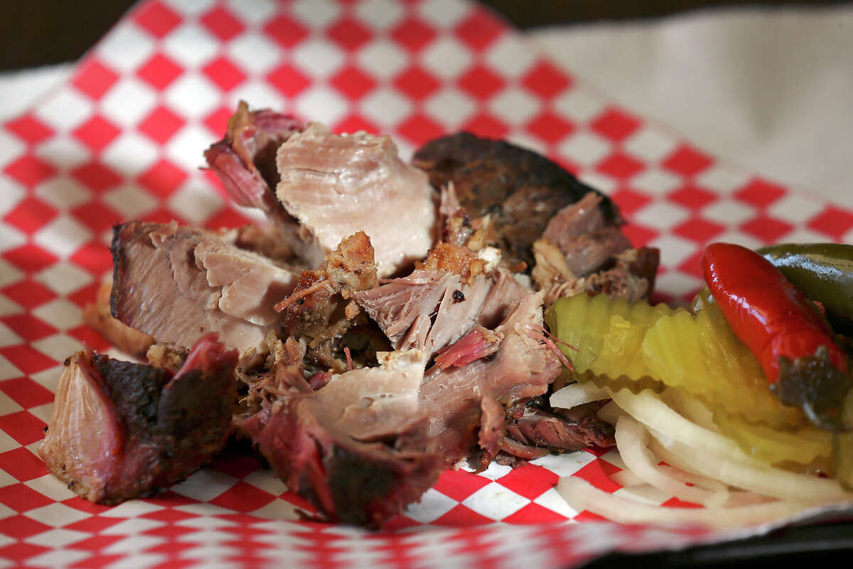 Detail of Pork at Harmon's Barbecue