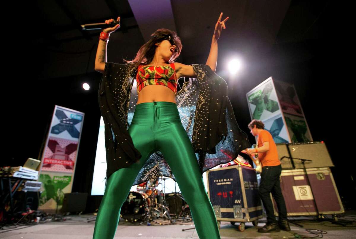 Bomba Estereo performs at the Radio Day Stage at SXSW on Wednesday.