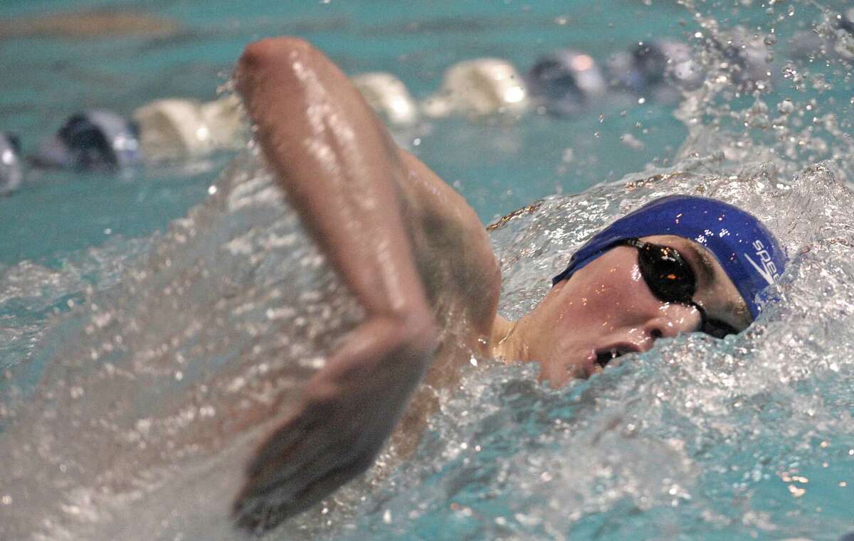 Darien's Patrick Brannigan competes in the 100 Yard Freestyle during the Connecticut State High School Boy's Swimming Open Championship, held at Kiputh Pool at Yale University, in New Haven, Conn, on Saturday March 21, 2015.