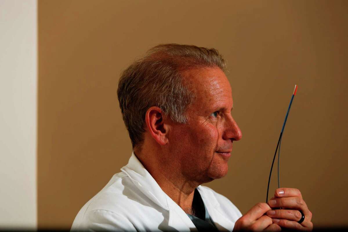 Texas Heart Institute surgeon Billy Cohn and his EverlinQ System, a minimally invasive catheter-based technology for dialysis patients. March 10, 2015 in Houston. (Eric Kayne/For the Chronicle)