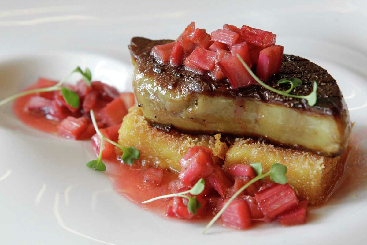 The flavors of the foie gras with rhubarb positively leap.