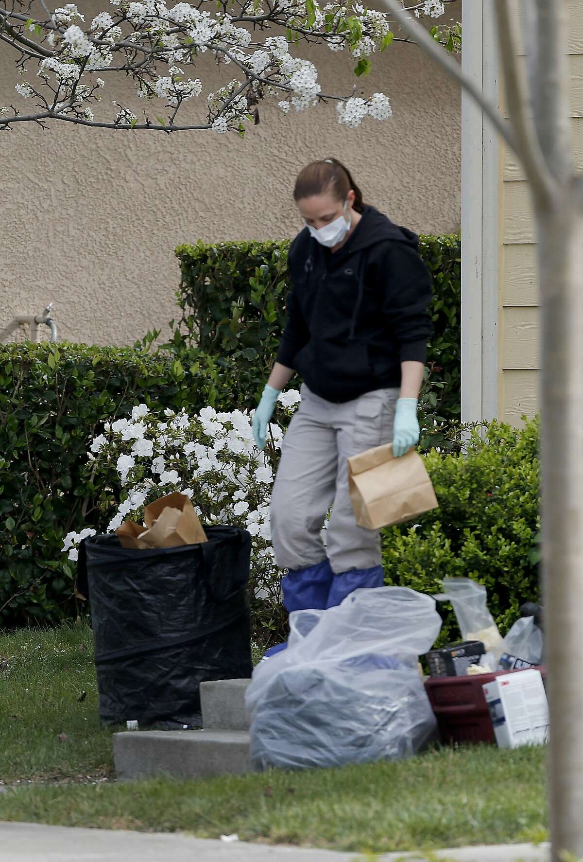 Some items were left on the front lawn of the home on Kirkland Avenue where investigators worked on Mare Island Tuesday March 24, 2015. The Vallejo, Calif. police department says Denise Huskins, a Kaiser physical therapist, is the apparent victim of a kidnapping for ransom.