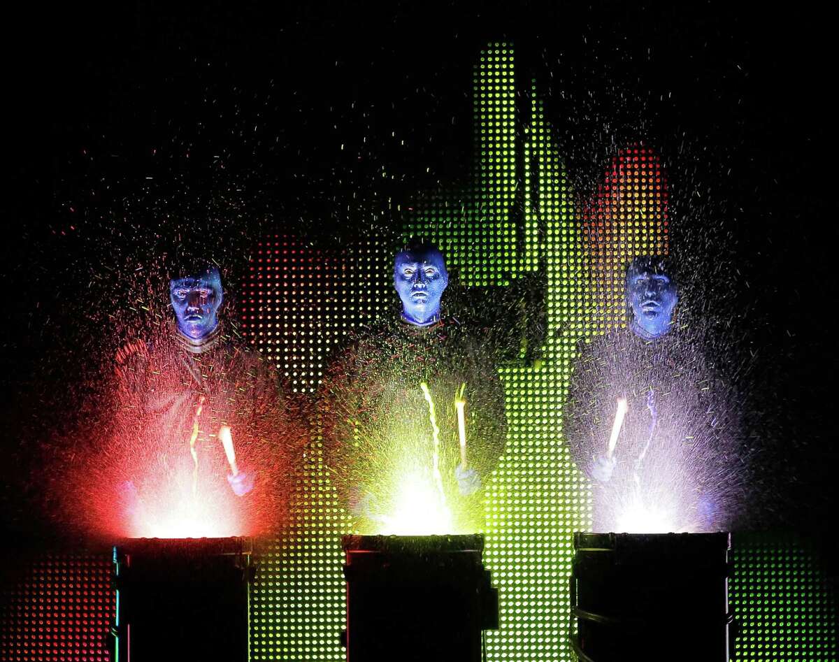 Here's something new for the Majestic Theatre's Broadway series -- Blue Man Group! The three bald, blue guys put on a show that's a mix of comedy, music and technology. And percussionist and music director Jesse Nolan sees it all from his catbird's seat -- high over the stage. 8 p.m. today, 2 and 8 p.m. Saturday, 2 and 7:30 p.m. Sunday, Majestic Theatre, 224 E, Houston St. $40-$95 box office, $53.35-$110.95 Ticketmaster.-- Robert Johnson