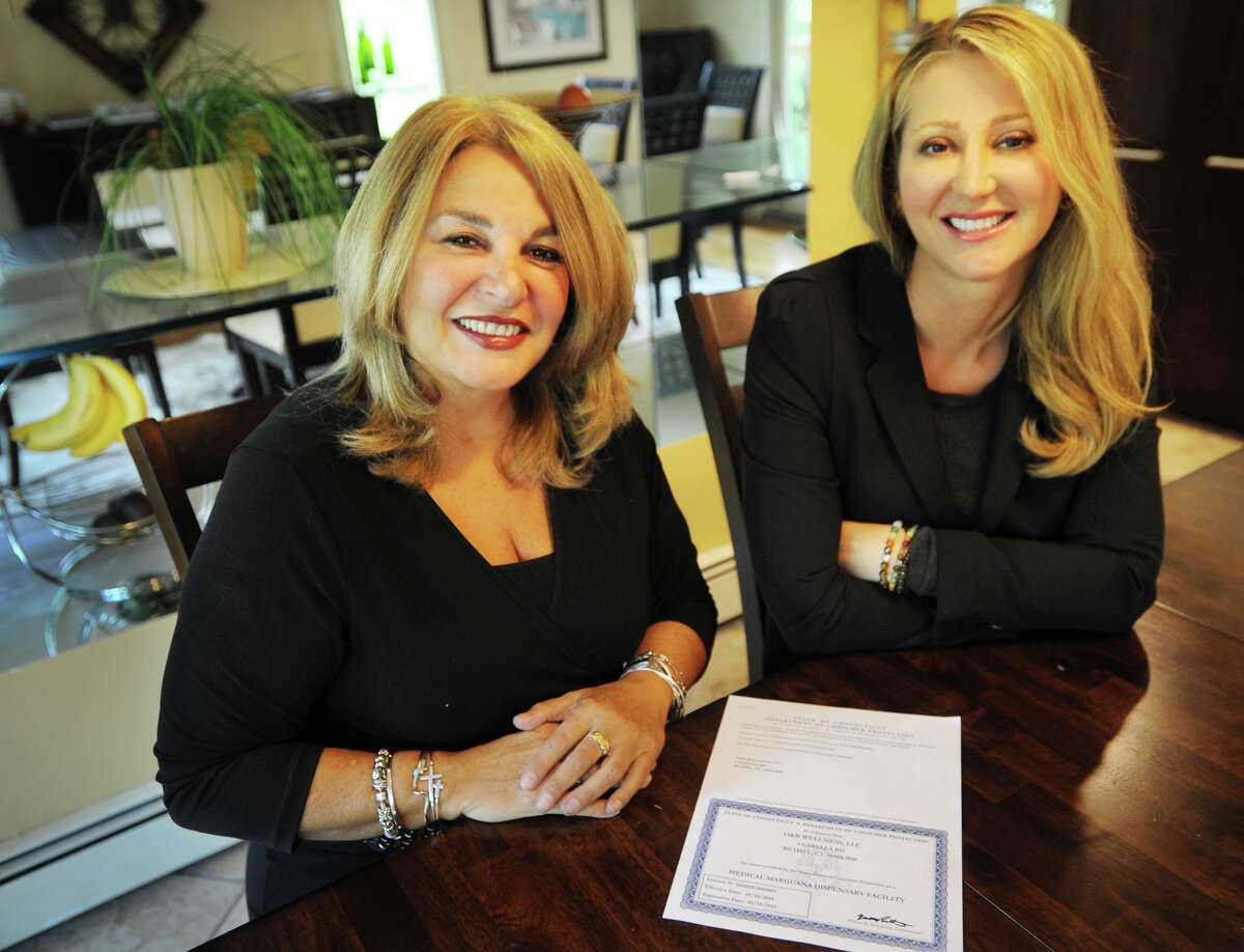 Angela D'Amico, left, and Karen Barski, both of Trumbull, manage Bethel's Compassionate Care Center of Connecticut on Garella Road.