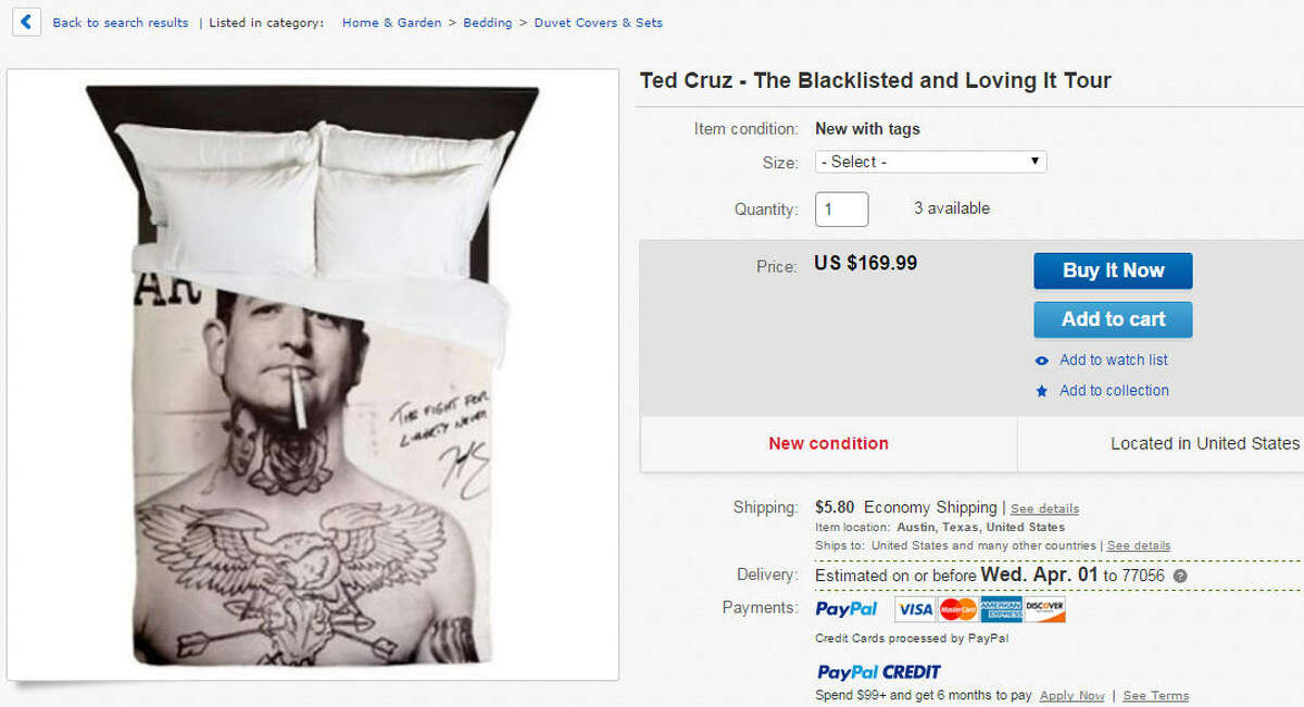 Ted Cruz bedspread  Price: $169.99 Buy it now