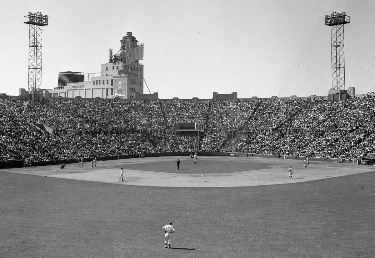 Seals Stadium in San Francisco in the 1940s. The Mission District stadium hosted the Seals and the Giants.