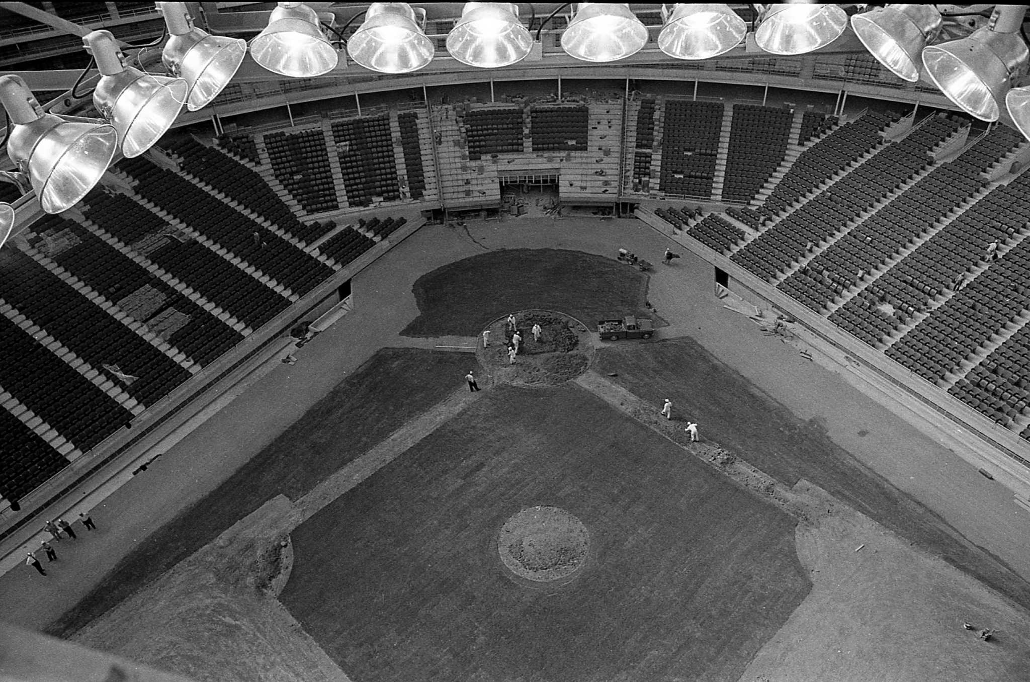 The Astrodome with the Colt 45's stadium next door. : r/houston