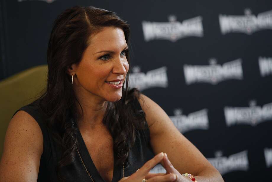 wwe chief brand officer stephanie mcmahon speaks to press during