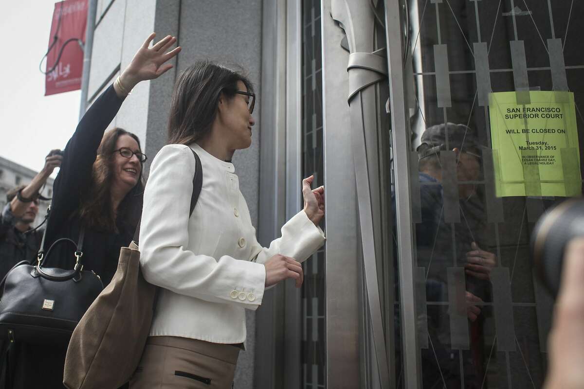 Ellen Pao arrives at the San Francisco Superior Court to her the verdict on her case on March 27th 2015.