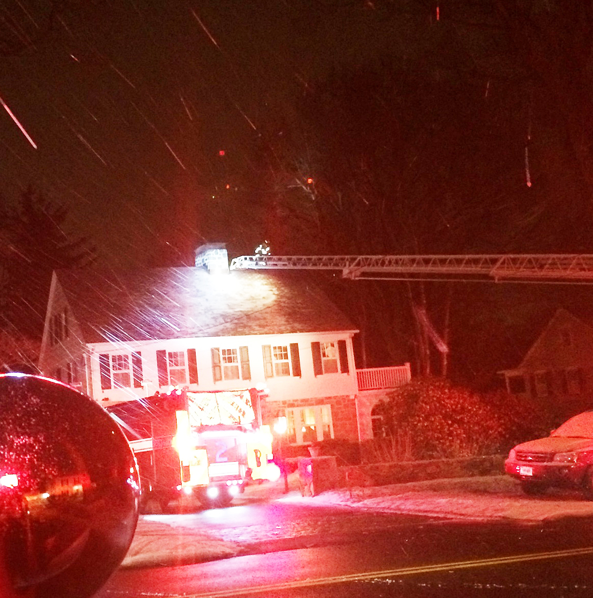 Firefighters battle snow to quickly douse Toilsome Hill chimney fire