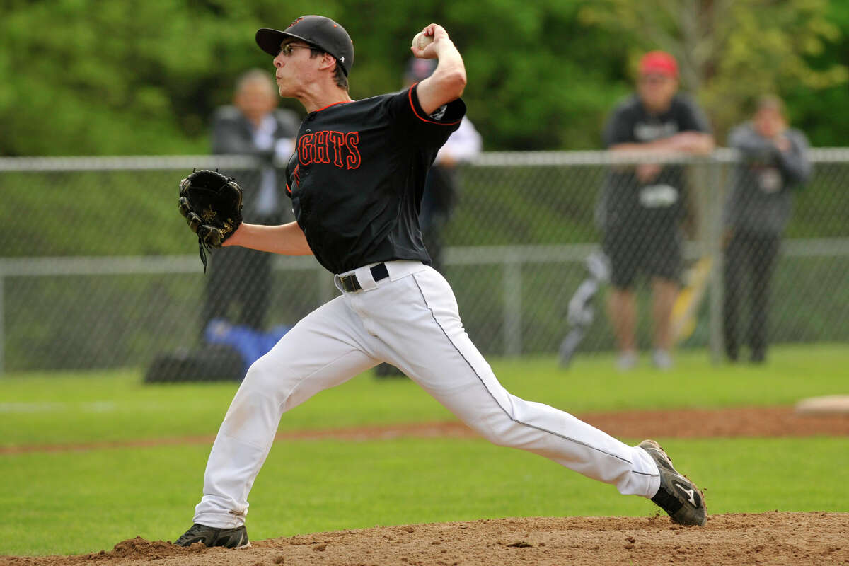 Shawn Urbano was the starting pitcher for Stamford during the Black Knights' baseball game against Greenwich at Greenwich High School in Greenwich, Conn., on Thursday, May 15, 2014. Greenwich won, 8-4.