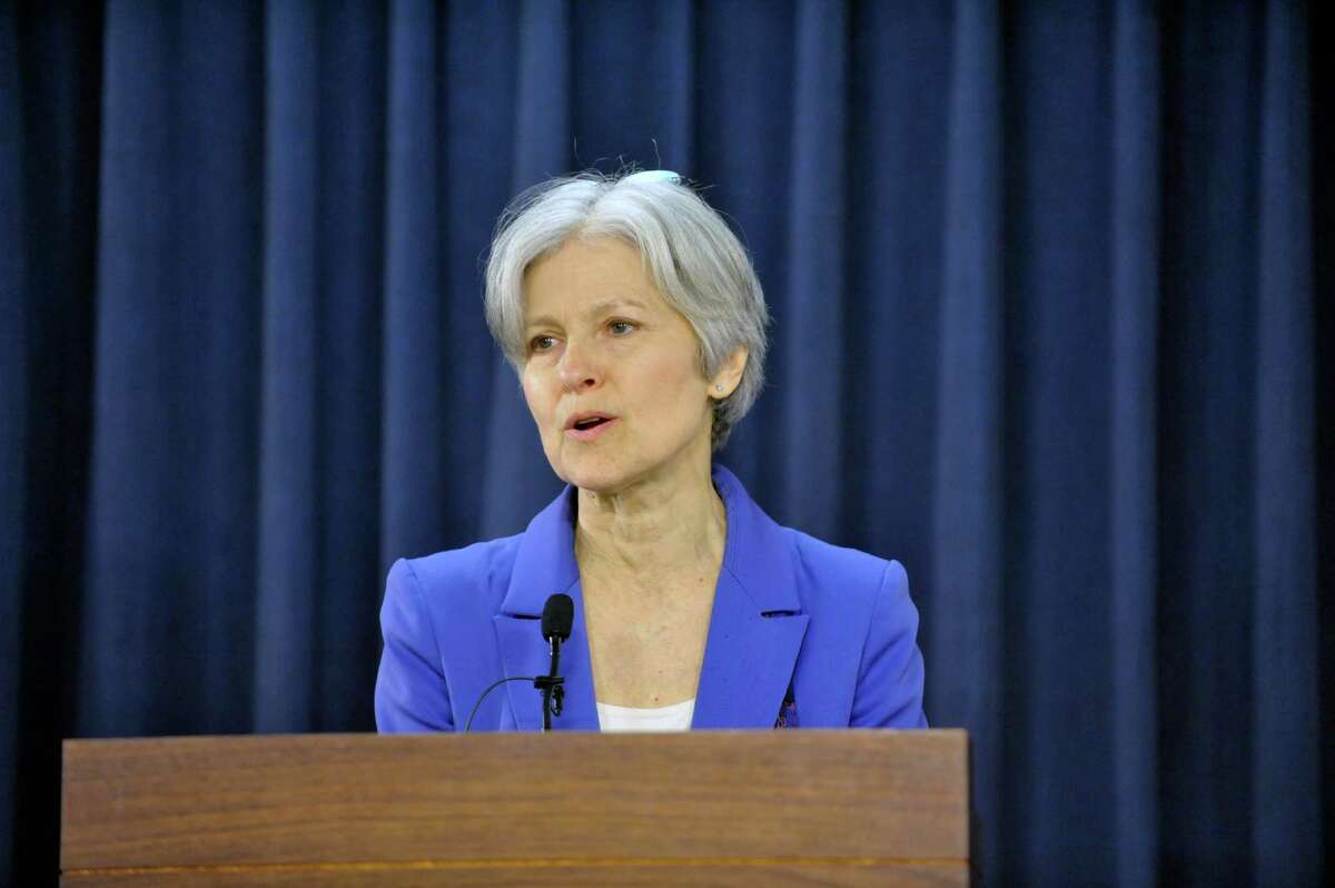 Green Party presidential candidate Jill Stein holds press conference at the Legislative Office Building on Tuesday, April 7, 2015, in Albany, N.Y. (Paul Buckowski / Times Union)
