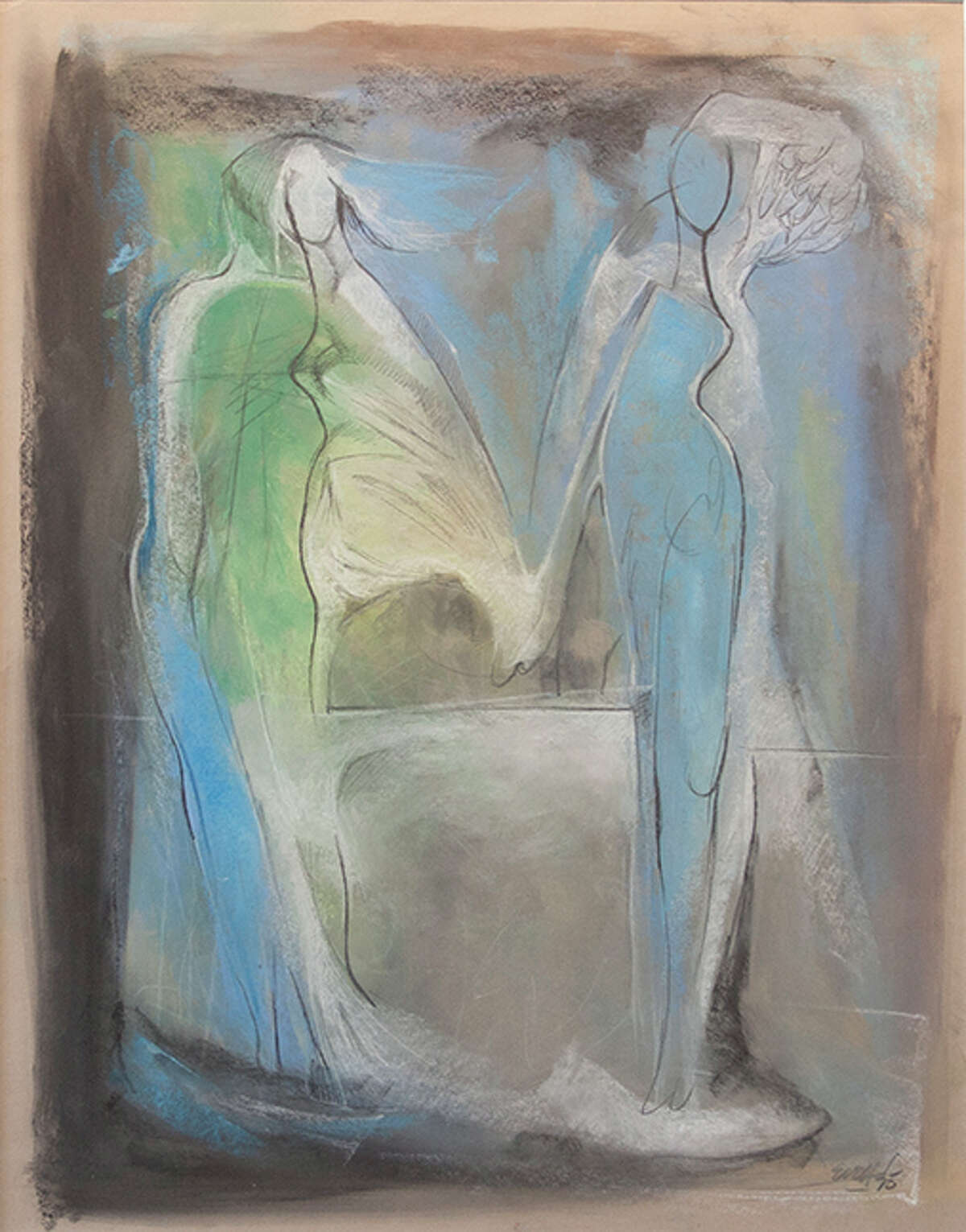 For Phil Evett, drawing is a form of entertainment and relaxation. This untitled pastel is from 1974.