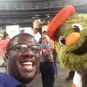 Galena Park ISD - Orbit, the Houston Astros mascot, made a