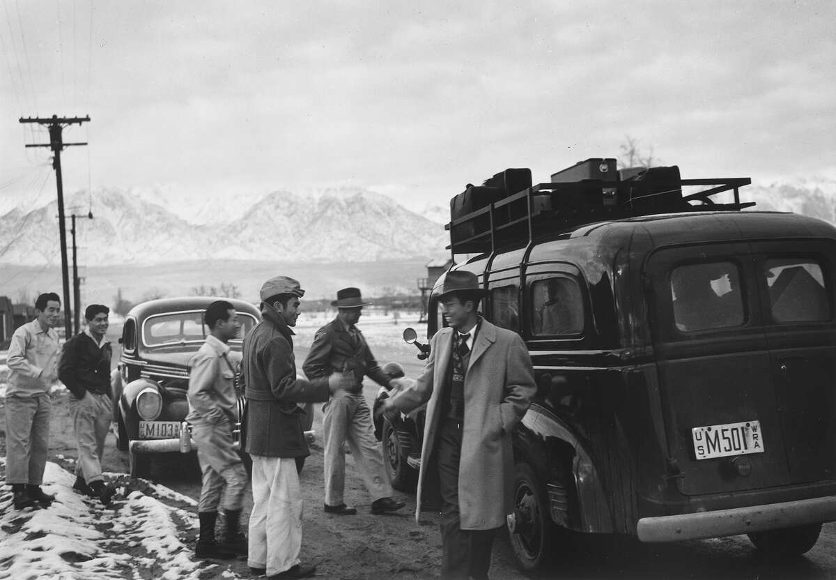 Relocation departure, Manzanar Relocation Center, California, 1943.