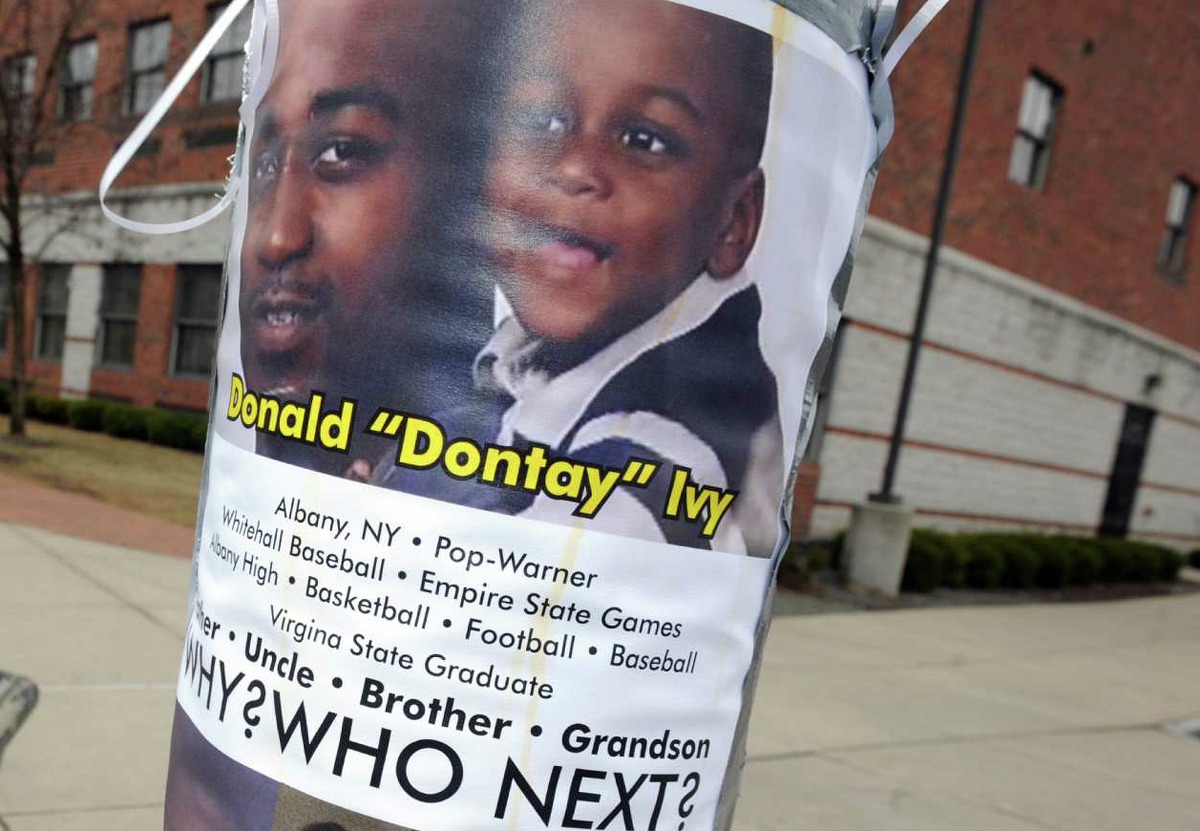 A memorial for Donald ?“Dontay?” Ivy, the 39-year-old Arbor Hill man who died April 2 following a Taser-related police confrontationon, at Lark and Second Streets on Friday April 10, 2015 in Albany , N.Y. (Michael P. Farrell/Times Union)