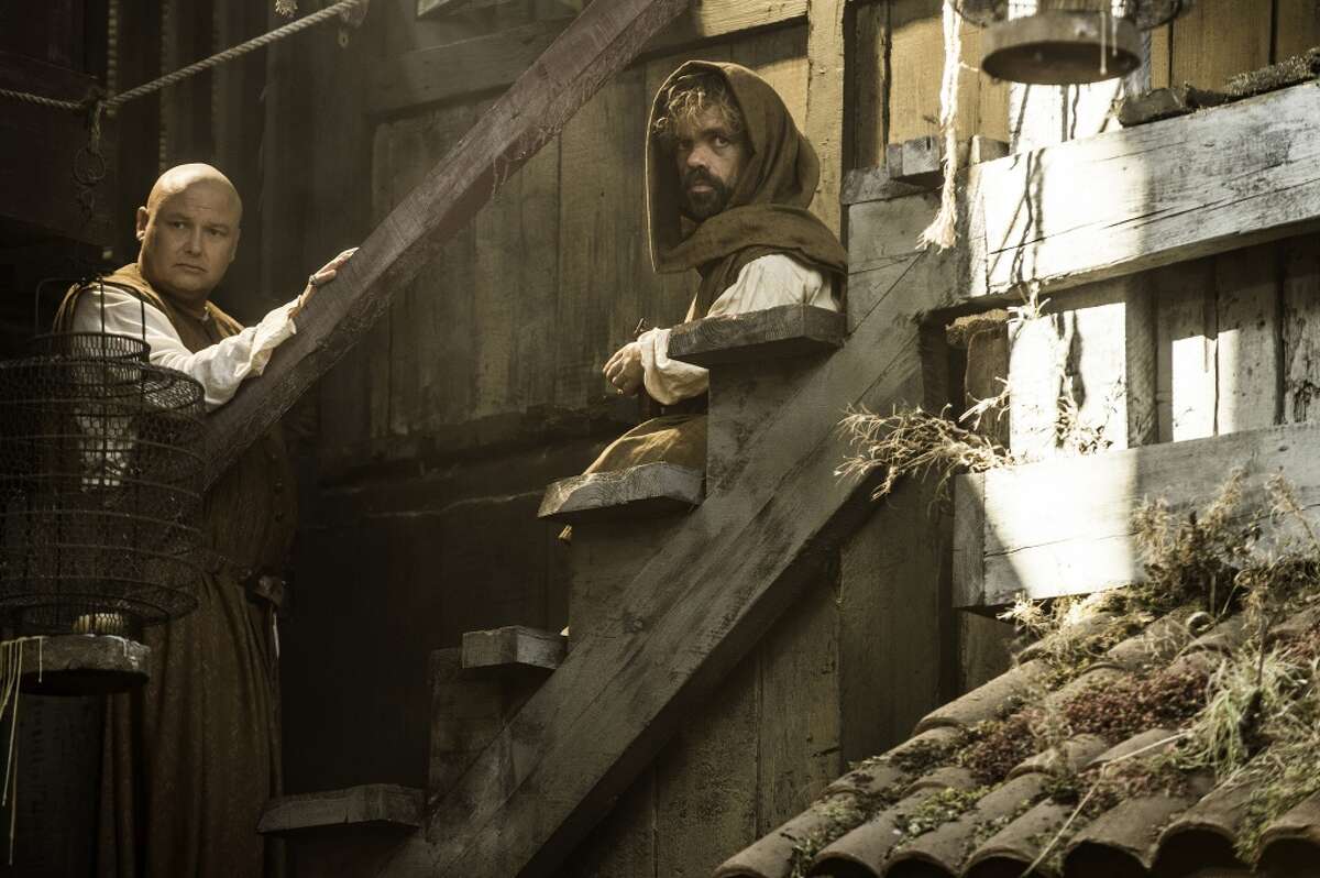 GAME OF THRONES (season 5): Conleth Hill, Peter Dinklage. photo: Helen Sloan/courtesy of HBO