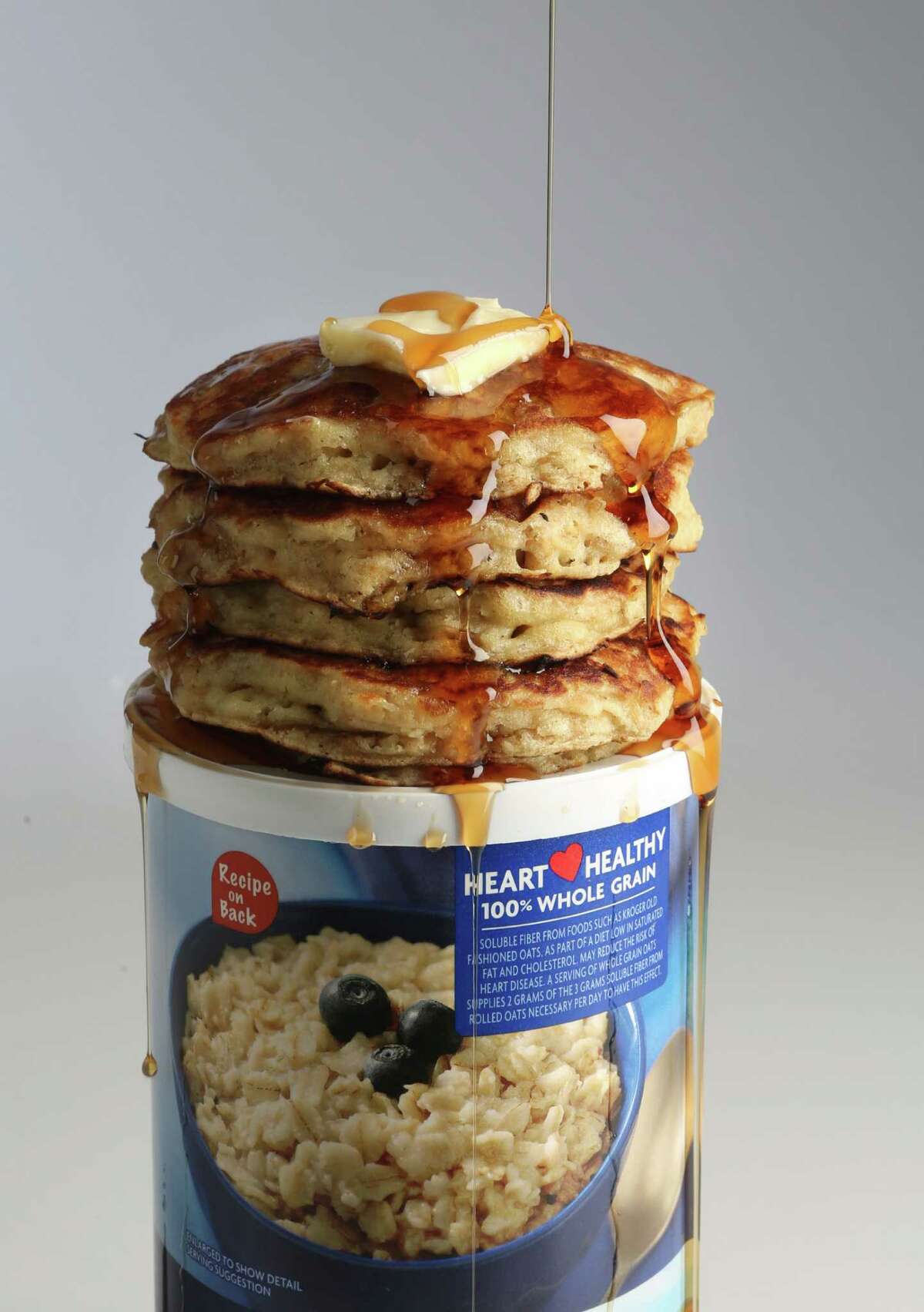 A stack of oatmeal pancakes featured in Kitchen to Kitchen column on Thursday, April 2, 2015, in Houston. ( Mayra Beltran / Houston Chronicle )
