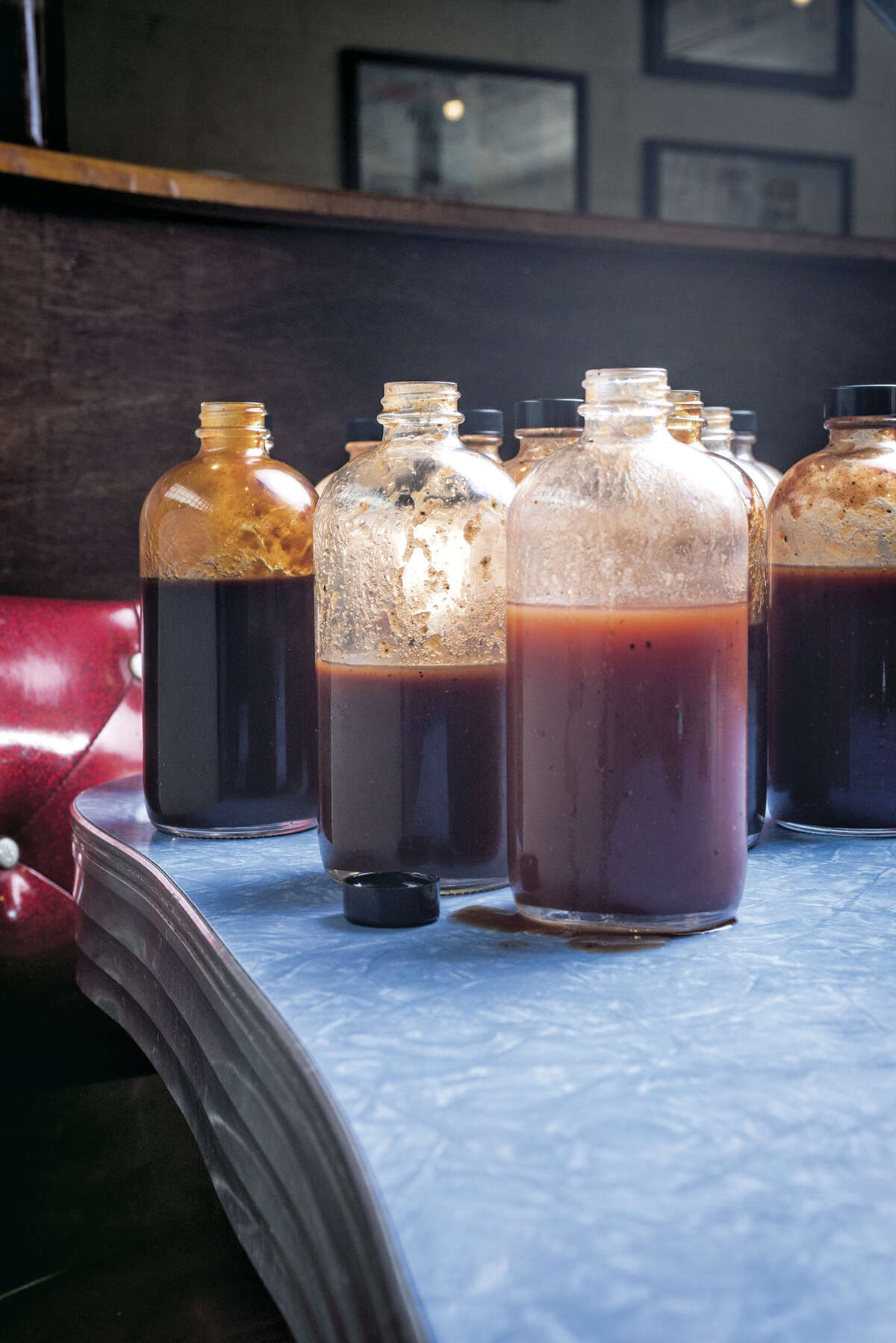 Franklin Barbecue prepares and serves a number of barbecue sauces.